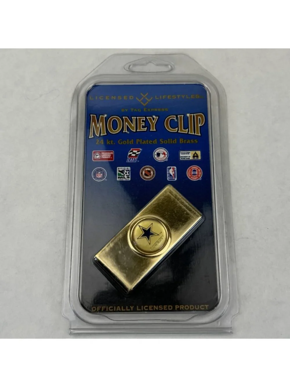 Dallas Cowboys Money Clip 24Kt Gold Plated Solid Brass NFL By Tag Express NEW